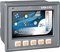 VPD-143-H 4.3" TouchPAD HMI Display, IP65 Panel, Rubber keypad, PoE